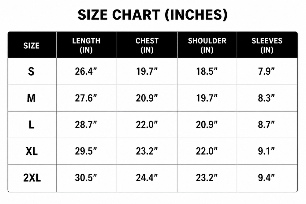 Size chart image