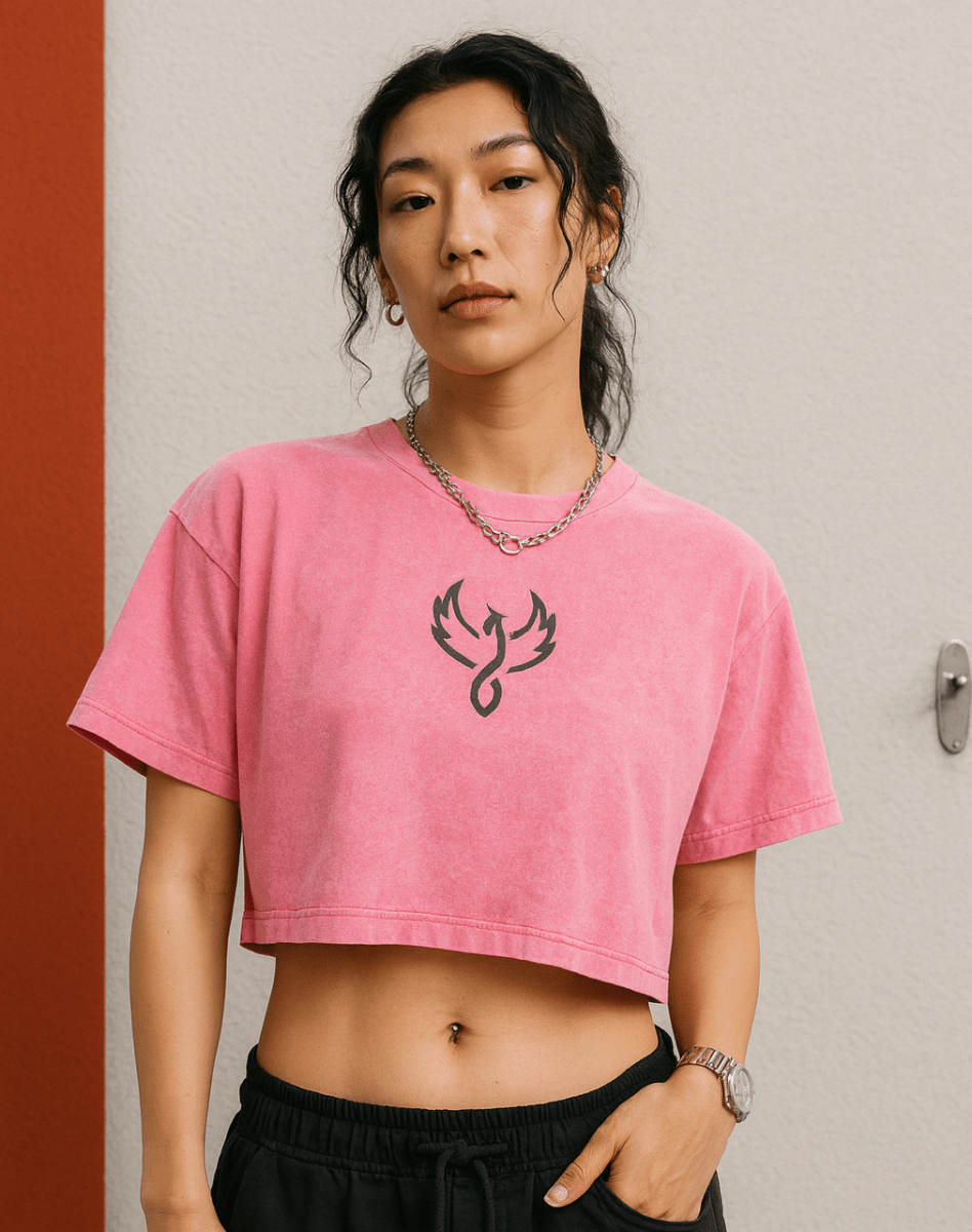 Acid Wash Crop Top - PhoenixClothing