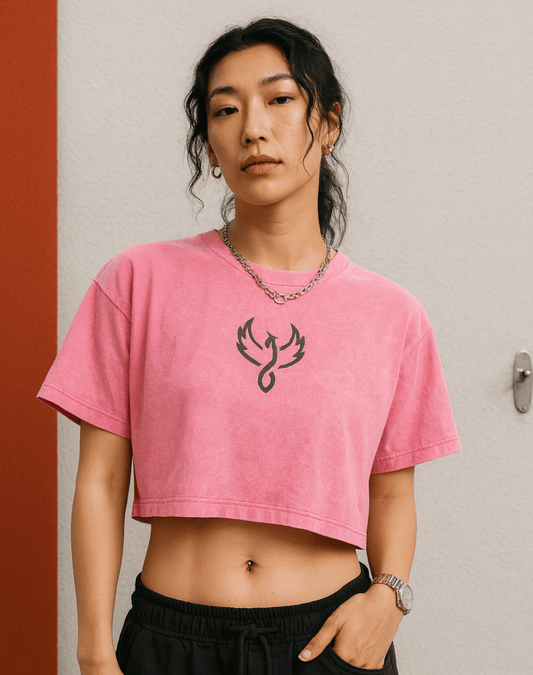 Acid Wash Crop Top - PhoenixClothing