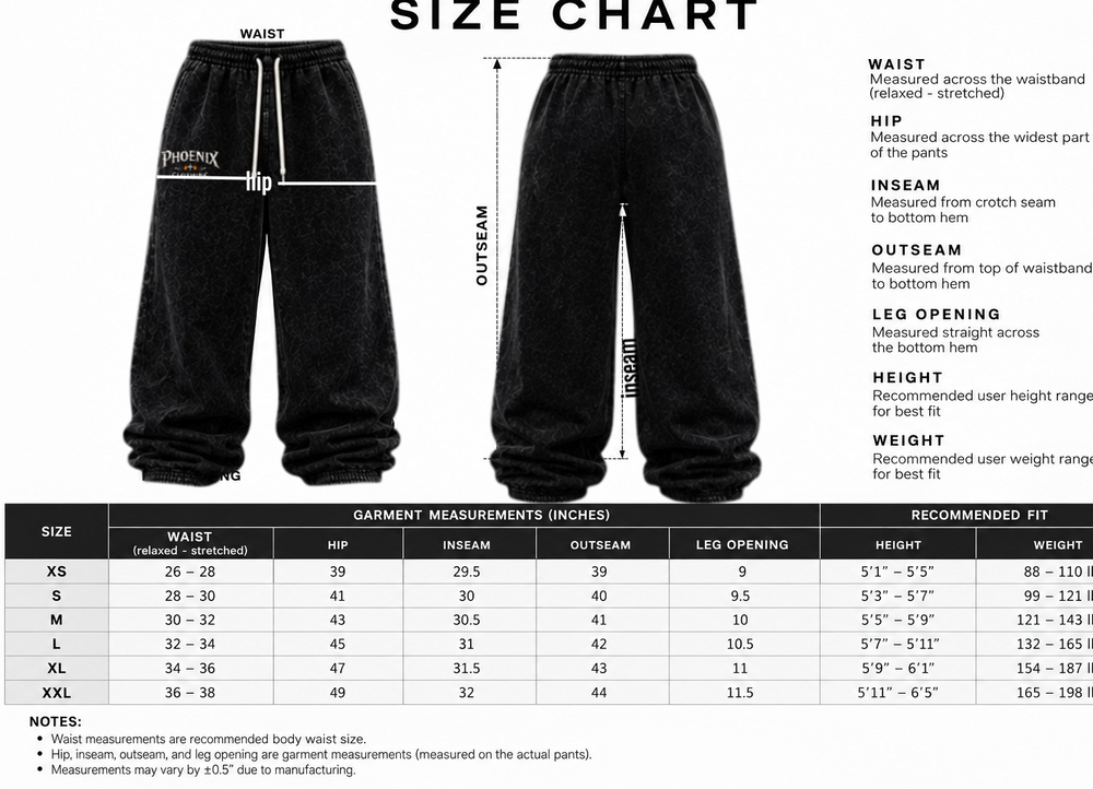 Size chart image